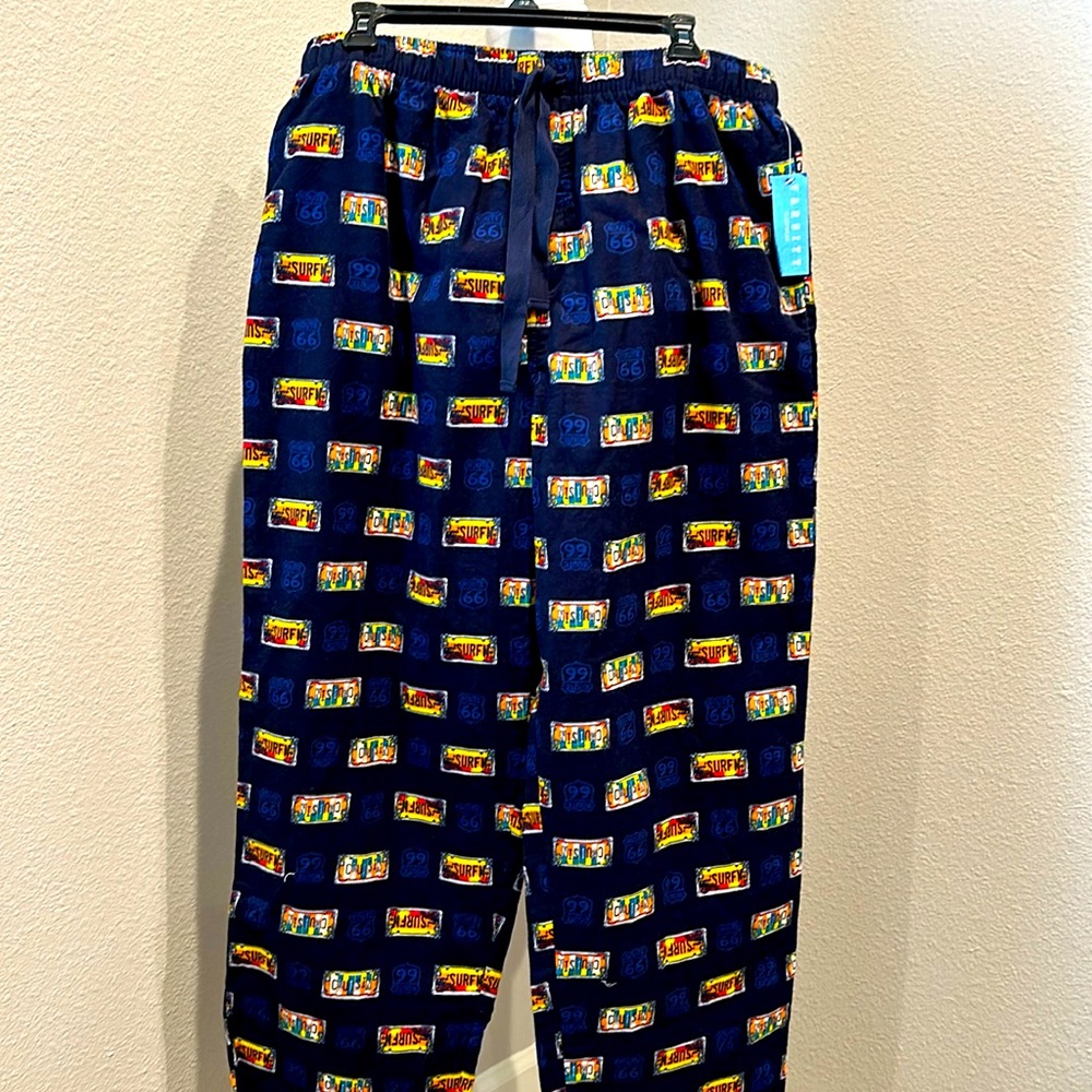 NWT varsity sleepwear pants Cute Route 66 motif. 100 % cotton. Size large
